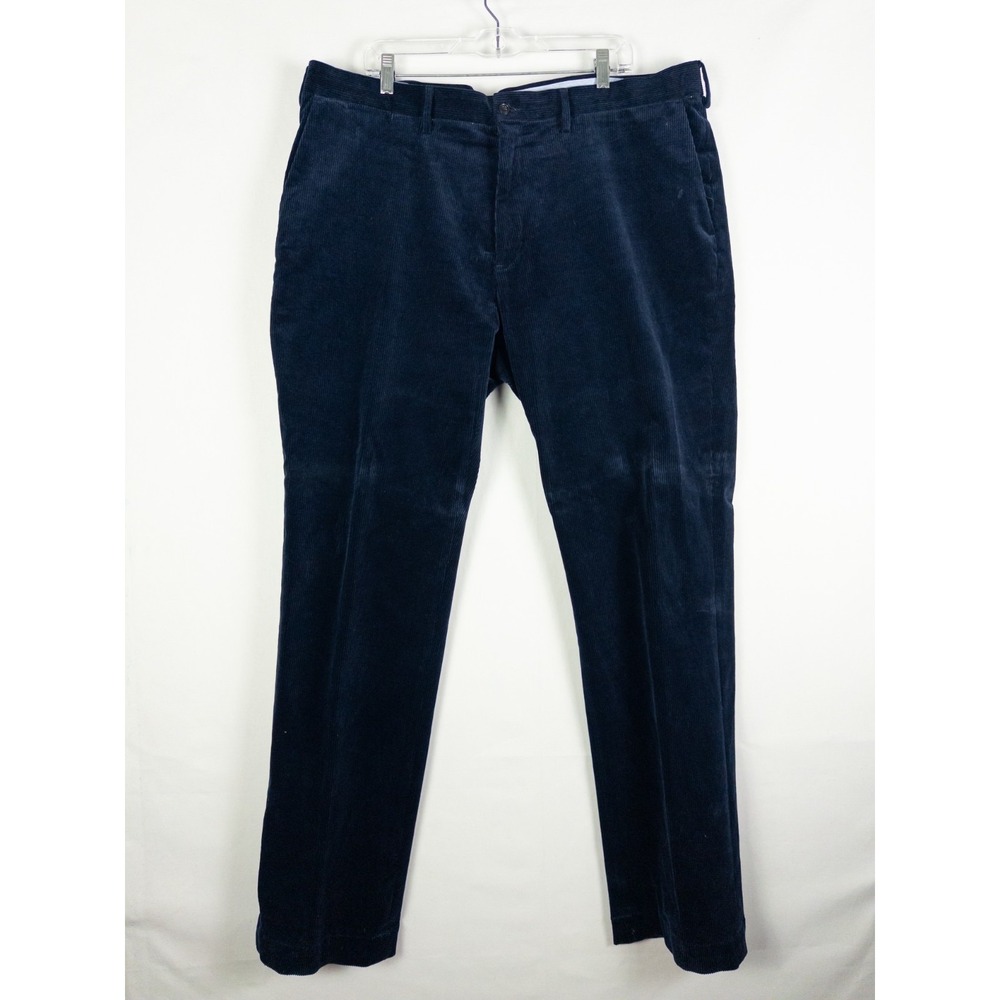 Polo Ralph Lauren Mens Corduroy Pants Navy Classic Fit Tall 42T x 36 Flat Front